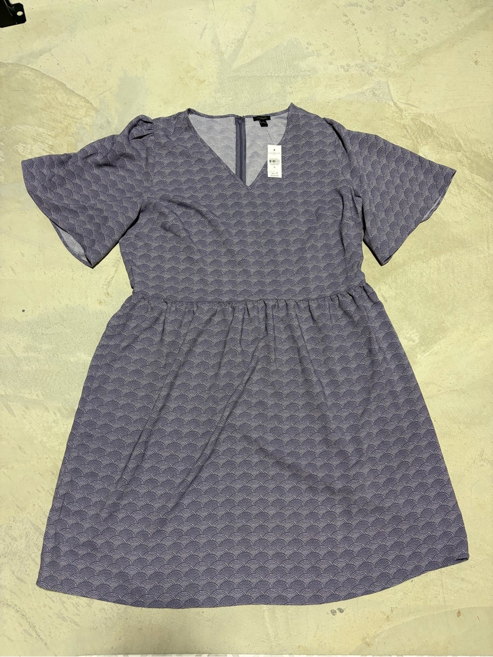Ann taylor factory NWT purple patterned V-Neck Dress 16 MSRP$110